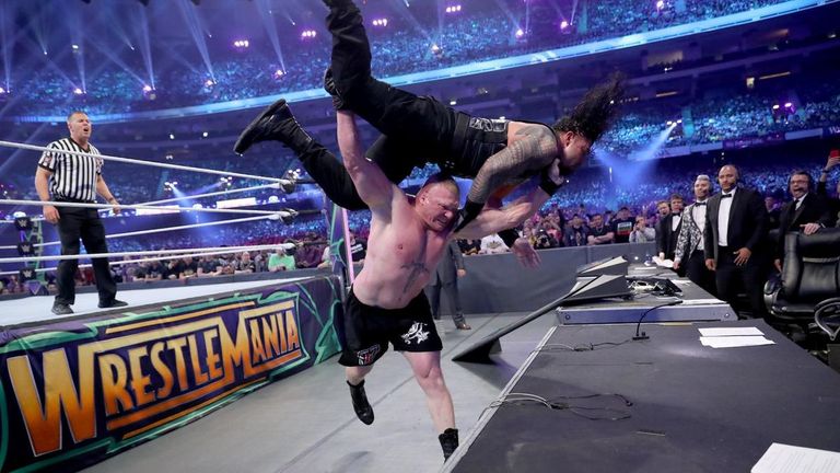 Roman Reigns took a heavy beating at the hands of Universal champion Brock Lesnar at WrestleMania