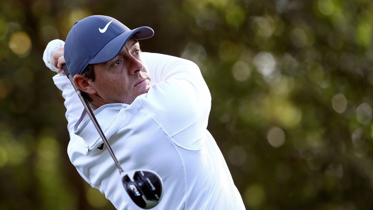Rory McIlroy during a practice round prior to the start of the 2018 Masters Tournament at Augusta National Golf Club on April 2, 2018 in Augusta, Georgia.