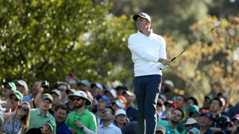 Rory McIlroy during a practice round prior to the start of the 2018 Masters Tournament at Augusta National Golf Club on April 2, 2018 in Augusta, Georgia.