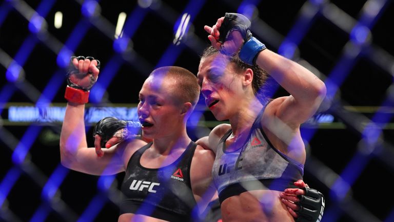 Rose Namajunas retained her UFC strawweight title