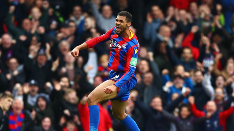 Ruben Loftus-Cheek celebrates after scoring a third for Crystal Palace during the Premier League match against Leicester City at Selhurst Park