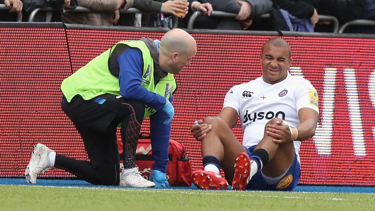 Jonathan Joseph suffers a foot injury against Saracens