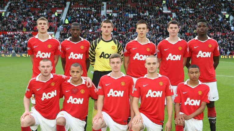 Sam Johnstone played for United’s youth sides alongside Michael Keane (back-row second from right), Paul Pogba (back-row far right) and Jesse Lingard (front-row far right)