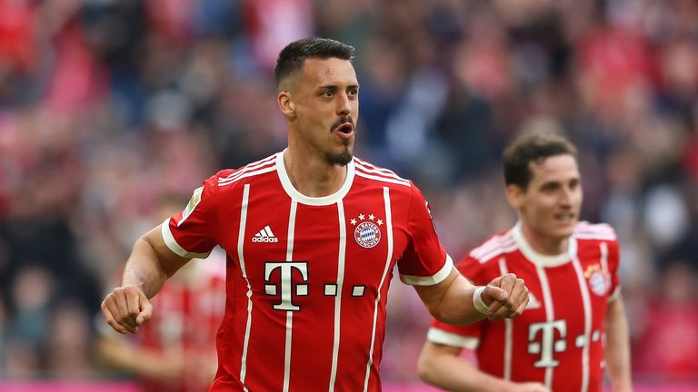 Sandro Wagner celebrates scoring against Borussia Monchengladbach