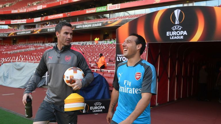 LONDON, ENGLAND - APRIL 26: of Arsenal during the UEFA Europa League Semi Final leg one match between Arsenal FC and Atletico Madrid at Emirates Stadium on April 26, 2018 in London, United Kingdom. (Photo by Stuart MacFarlane/Arsenal FC via Getty Images)