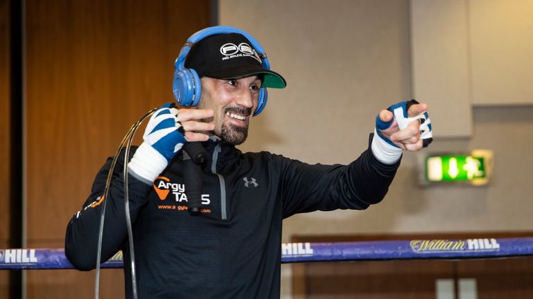 Matchroom Boxing, Kahn v Lo Greco, Liverpool Show Public Workouts.17th April 2018.Picture By Mark Robinson..Sean Dodd takes part in a open workout ahead of his fight this coming saturday against Tommy Coyle 