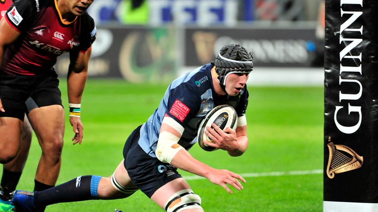 Guinness PRO14, Nelson Mandela Bay, Port Elizabeth, South Africa 14/4/2018.Southern Kings vs Cardiff Blues.Seb Davies of Cardiff scores a try .Mandatory Credit ..INPHO/BackPagePix/Deryck Foster