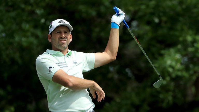 Sergio Garcia during the second round of the 2018 Masters Tournament at Augusta National Golf Club