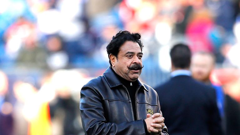 Shahid Khan during the AFC Championship Game at Gillette Stadium on January 21, 2018 in Foxborough, Massachusetts