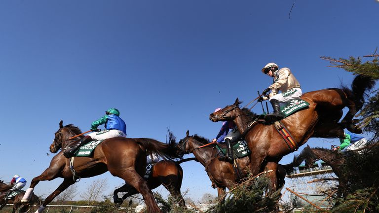 Shantou Flyer during the 2017 Randox Heath Grand National at Aintree Racecourse on April 8, 2017 in Liverpool, England.