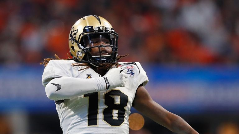 Shaquem Griffin during the Chick-fil-A Peach Bowl at Mercedes-Benz Stadium on January 1, 2018 in Atlanta, Georgia.