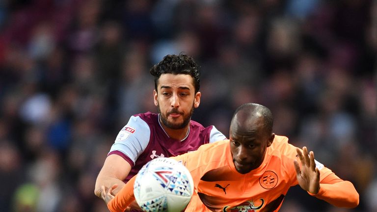  during the Sky Bet Championship match between Aston Villa and Reading at Villa Park on April 3, 2018 in Birmingham, England.