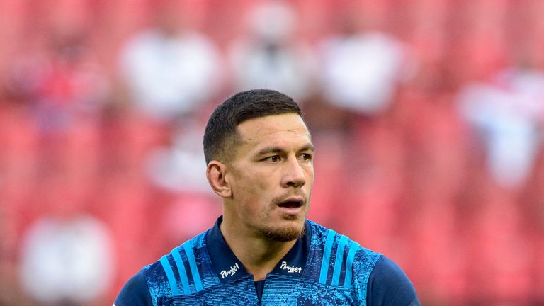 Sonny Bill Williams of the Blues during the Super Rugby match between Emirates Lions and Blues at Emirates Airline Park on March 10, 2018 in Johannesburg, South Africa. (Photo by Sydney Seshibedi/Gallo Images)