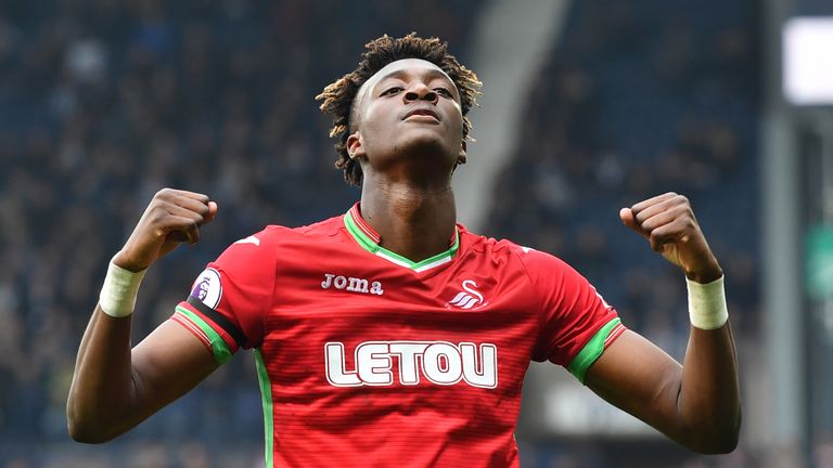Swansea City's Tammy Abraham levelled at the Hawthorns