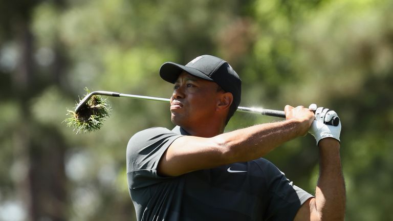 during the first round of the 2018 Masters Tournament at Augusta National Golf Club on April 5, 2018 in Augusta, Georgia.