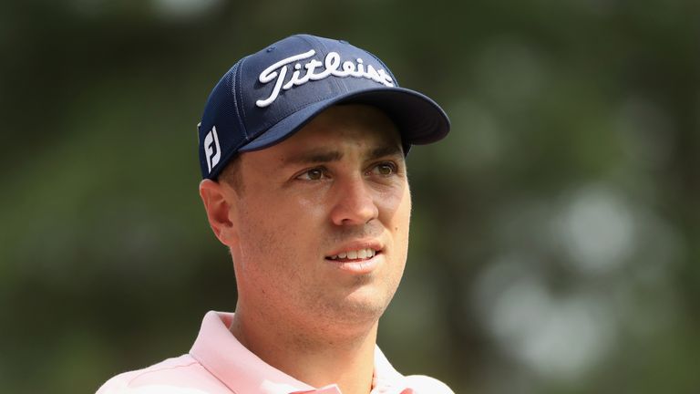 during a practice round prior to the start of the 2018 Masters Tournament at Augusta National Golf Club on April 2, 2018 in Augusta, Georgia.