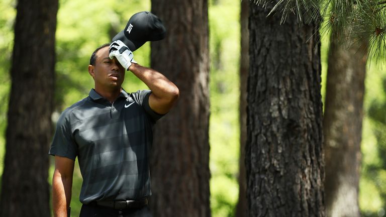 during the first round of the 2018 Masters Tournament at Augusta National Golf Club on April 5, 2018 in Augusta, Georgia.