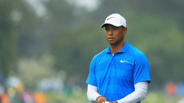 Tiger Woods during the third round of the 2018 Masters Tournament at Augusta National Golf Club