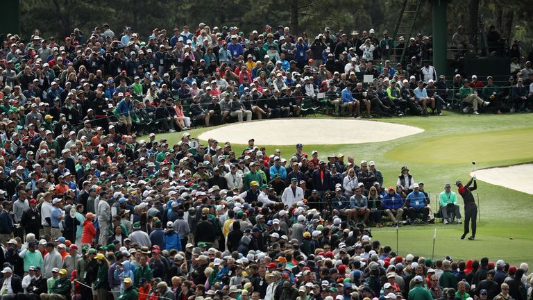 during the final round of the 2018 Masters Tournament at Augusta National Golf Club on April 8, 2018 in Augusta, Georgia.