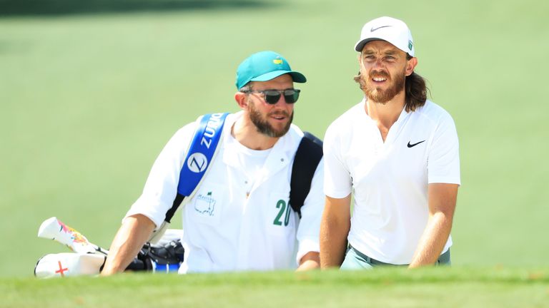 Tommy Fleetwood during a practice round prior to the start of the 2018 Masters Tournament at Augusta National Golf Club on April 3, 2018 in Augusta, Georgia.