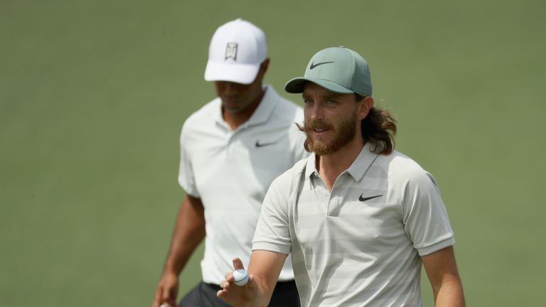 Tommy Fleetwood during the second round of the 2018 Masters Tournament at Augusta National Golf Club