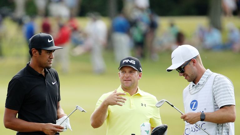 during the third round of the Zurich Classic at TPC Louisiana on April 28, 2018 in Avondale, Louisiana.