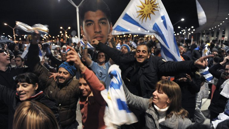 World Cup Montevideo airport uruguay luis suarez 2014