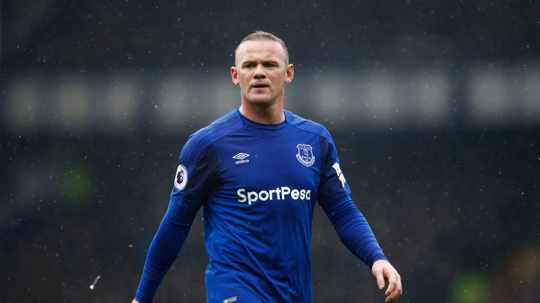 Wayne Rooney during the Premier League match between Everton and Liverpool at Goodison Park on April 7, 2018 in Liverpool, England.