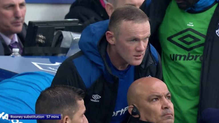 Wayne Rooney Everton v Liverpool substituted