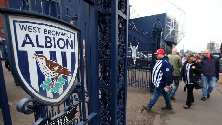 West Brom fans during the Premier League match between West Bromwich Albion and Swansea City at The Hawthorns on April 7, 2018 in West Bromwich, England.