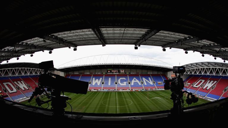 General Views of The DW Stadium, Home of  the Wigan Warriors rugby league team