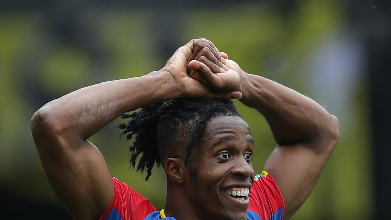 Crystal Palace forward Wilfried Zaha saw two penalty claims turned down against Watford
