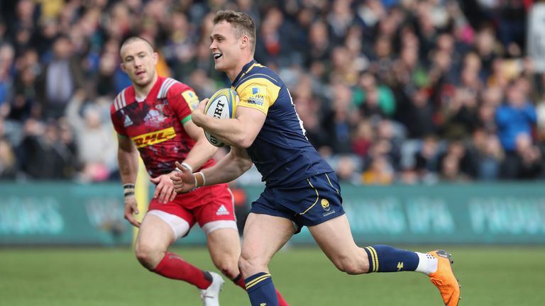 during the Aviva Premiership match between Worcester Warriors and Harlequins at Sixways Stadium on April 28, 2018 in Worcester, England.