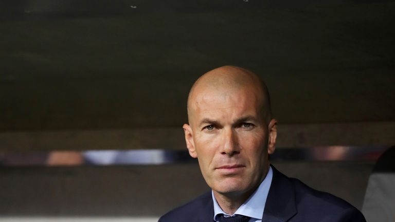 Zinedine Zidane prior to the UEFA Champions League Semi-Final, First Leg between Bayern Munich and Real Madrid at the Allianz Arena on April 25, 2018