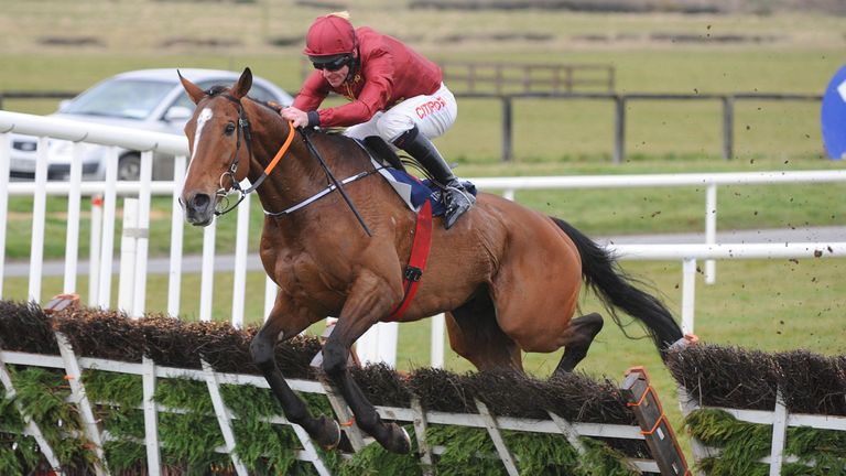 Pallasator ridden by Davy Russell jump the last to win Underwriting Exchange Novice Hurdle during Ryan Air Gold Cup Day of the 2018 Easter Festival at Fairyhouse Racecourse, Ratoath, Co. Meath. PRESS ASSOCIATION Photo. Picture date: Sunday April 1, 2018. See PA story RACING Fairyhouse Photo credit should read: PA Wire. 