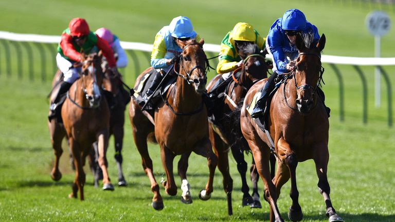 Soliloquy, ridden by, William Buick, wins the Nell Gwyn at Newmarket