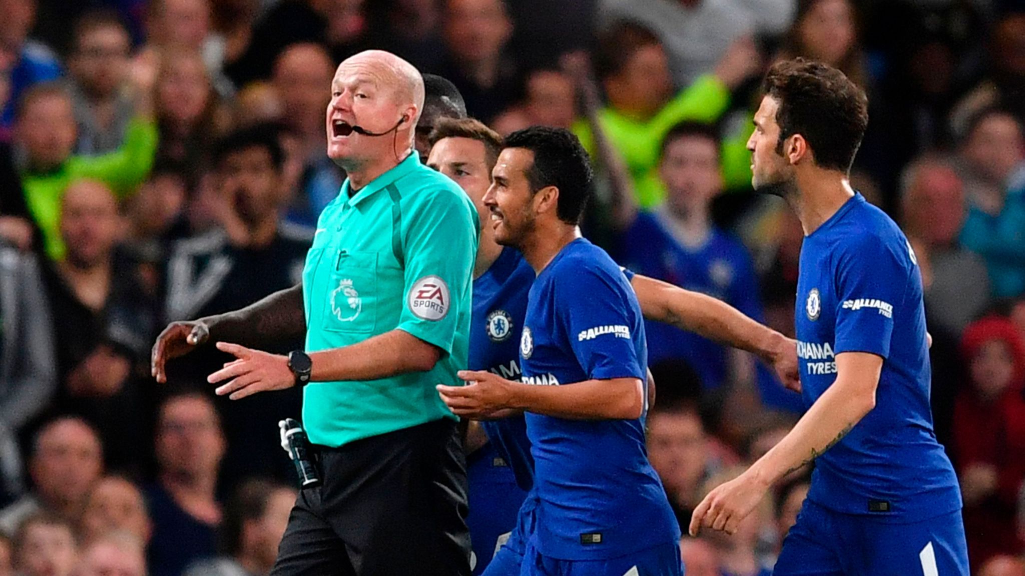 Chelsea charged by FA after surrounding referee at half-time against ...