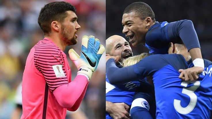 Brighton goalkeeper Mat Ryan is set to come up against France in Australia's World Cup opener on June 16