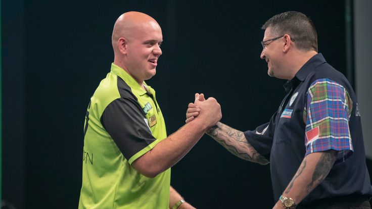 Thursday’s Unibet Premier League game at The BHGE Arena in Aberdeen between Michael van Gerwen and Gary Anderson
