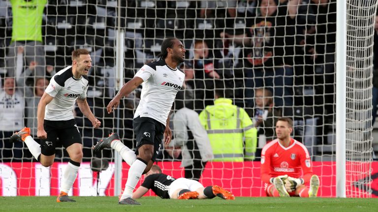 Cameron Jerome celebrates after giving Derby the lead