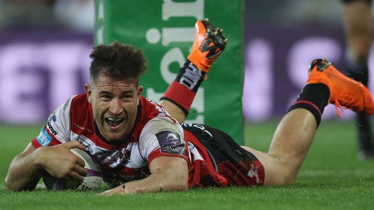 Mark Atkinson scored a quite sensational counter-attacking try for Gloucester in the first half