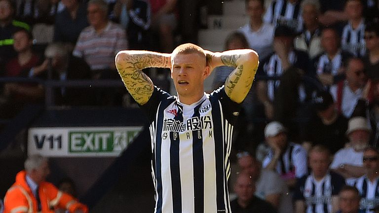 James McClean reacts during West Brom's clash with Tottenham