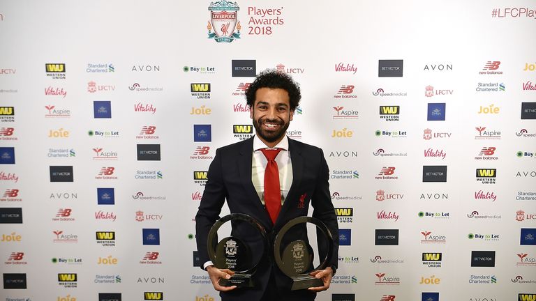 Mohamed Salah wins Liverpool's Players Player of the Year and Player of the Season awards 