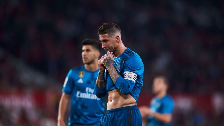 Sergio Ramos missed a penalty and scored an own goal before converting a late spot-kick in Real Madrid's loss to Sevilla.