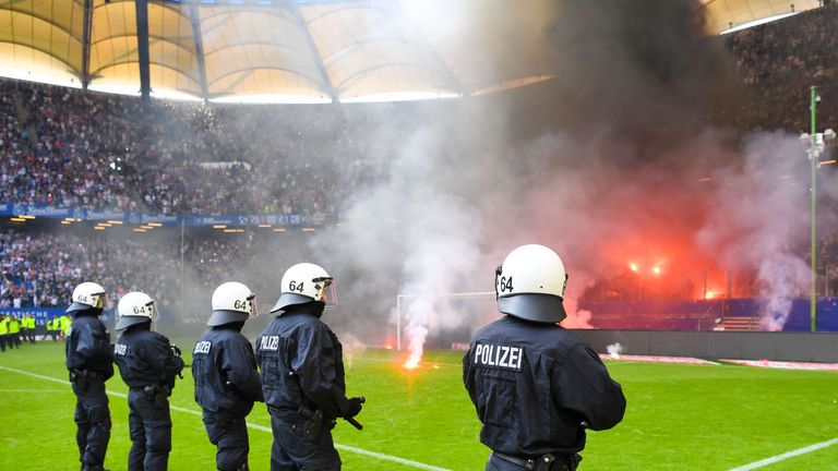 Trouble flares as Hamburg are relegated from the Bundesliga