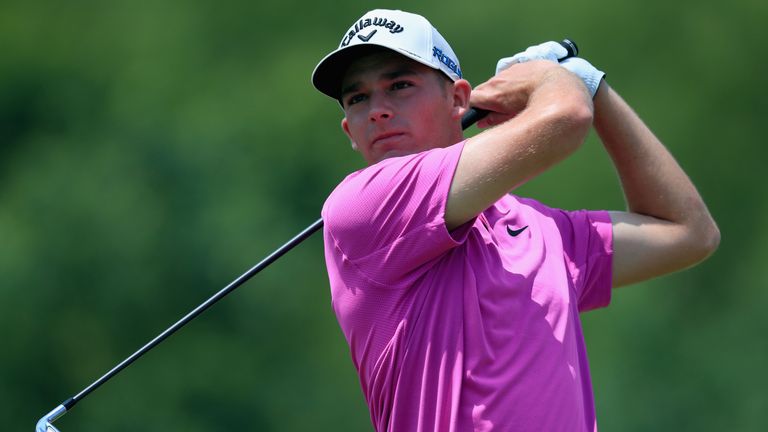 Aaron Wise during the third round of the AT&T Byron Nelson at Trinity Forest Golf Club on May 19, 2018 in Dallas, Texas.