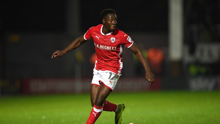 Andy Yiadom during the Sky Bet Championship match between Burton Albion and Barnsley at Pirelli Stadium on October 31, 2017 in Burton-upon-Trent, England.