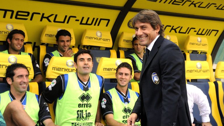 Italian coach Antonio Conte during his time in charge of Atalanta in September 2009