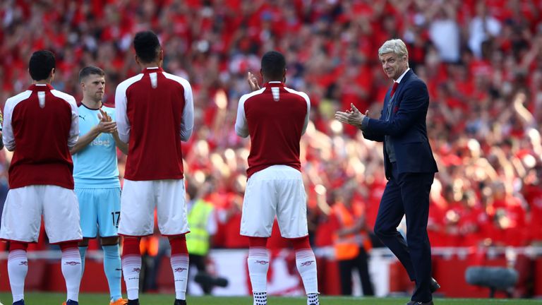  during the Premier League match between Arsenal and Burnley at Emirates Stadium on May 6, 2018 in London, England.