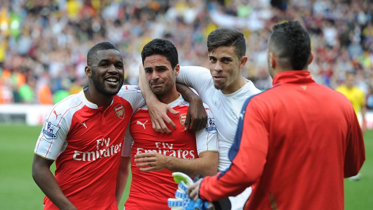 Mikel Arteta bid an emotional farewell to Arsenal back in 2016